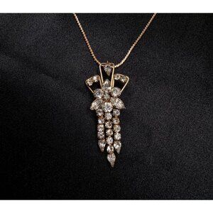 Vintage Star-Art 1/20 12 GF 1960s Necklace & Brooch Combo With Sparkling Rhinest